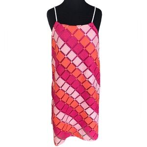 Ade Samuel for INC crochet pink and orange textured mini dress size large